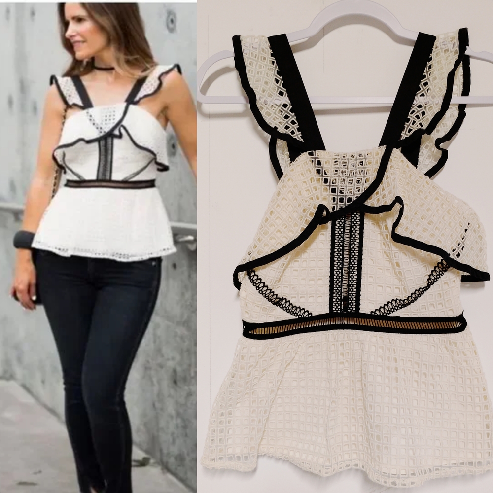 Self Portrait Romantic Lace Tank Blouse Size 4